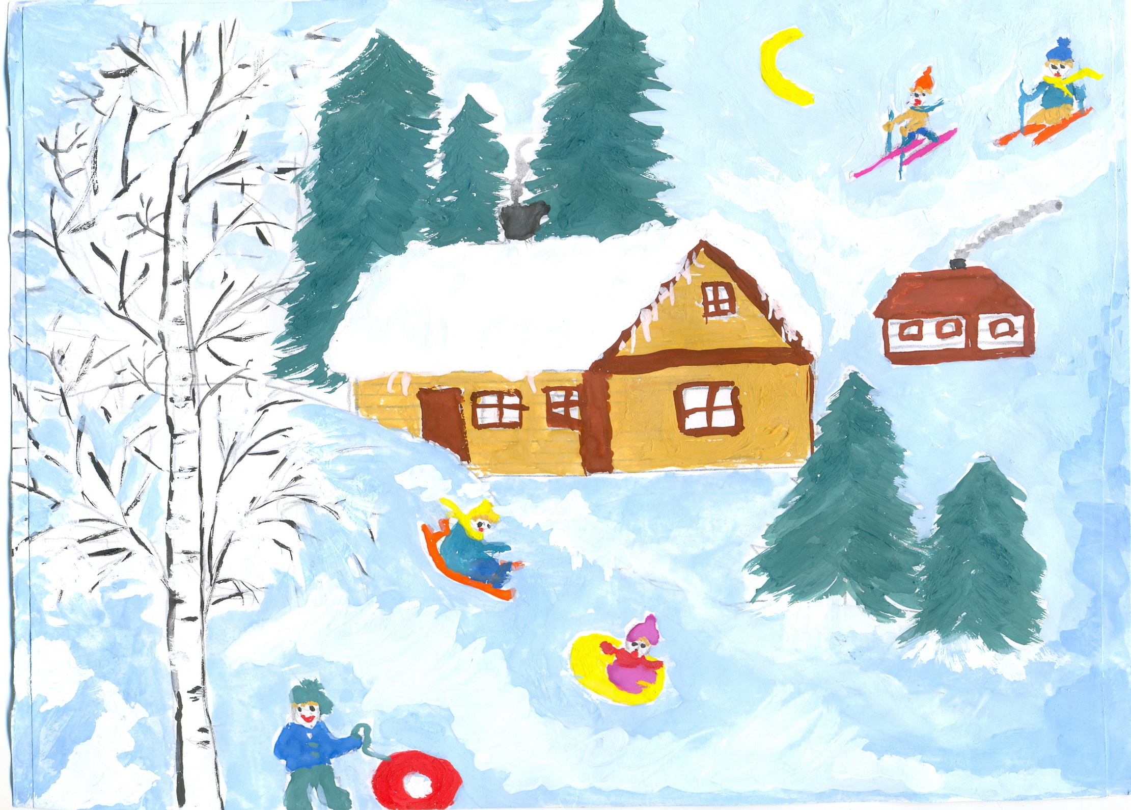 Рисунок Зимушка зима 4 класс