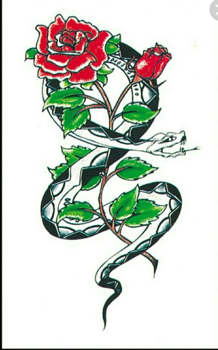 Змея обвивает розу