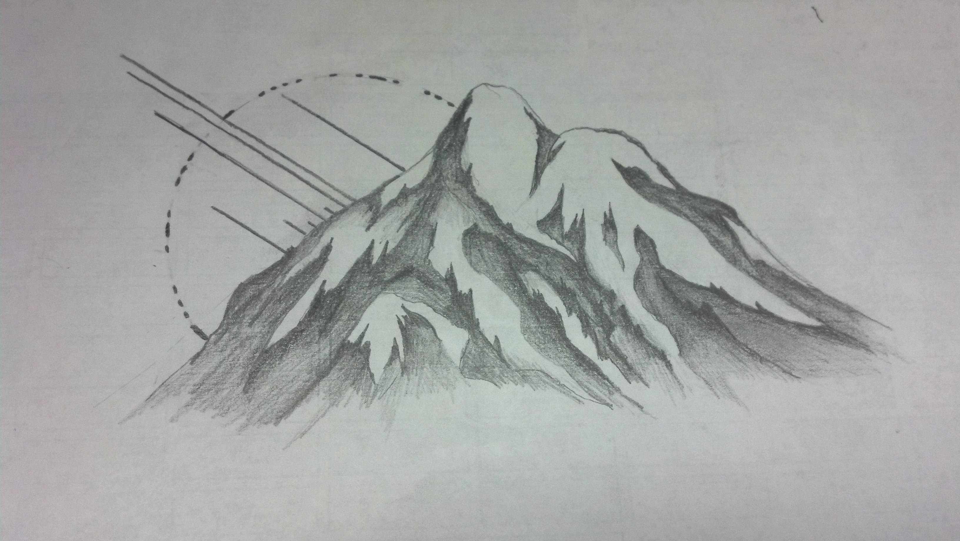 Нарисовать горы карандашом
