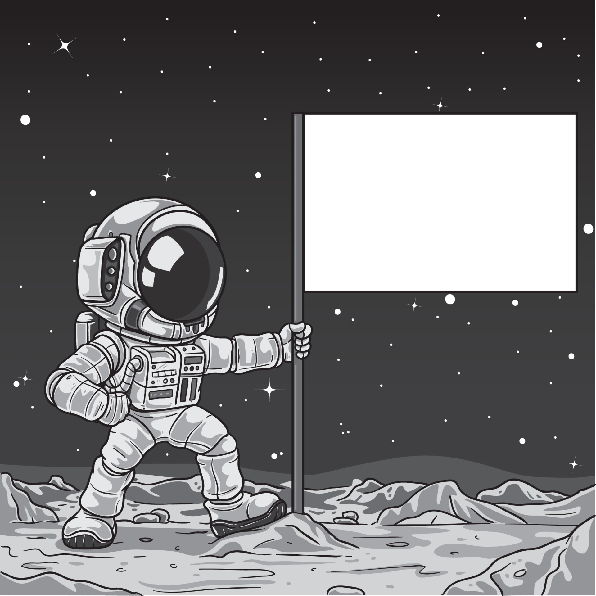 Космонавт с флагом