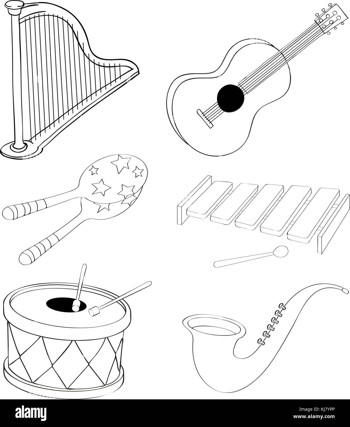 Обводка музыкальные инструменты