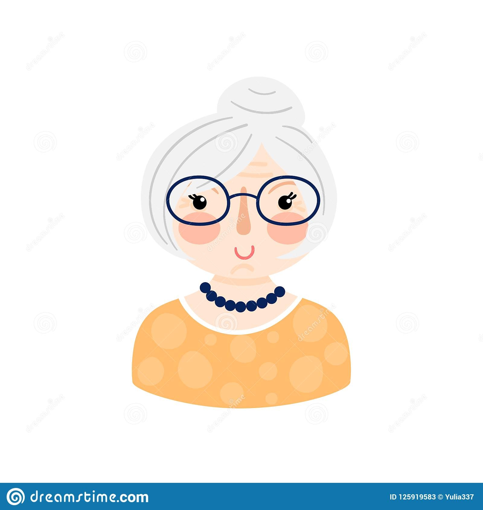 Бабушка в мультяшном виде