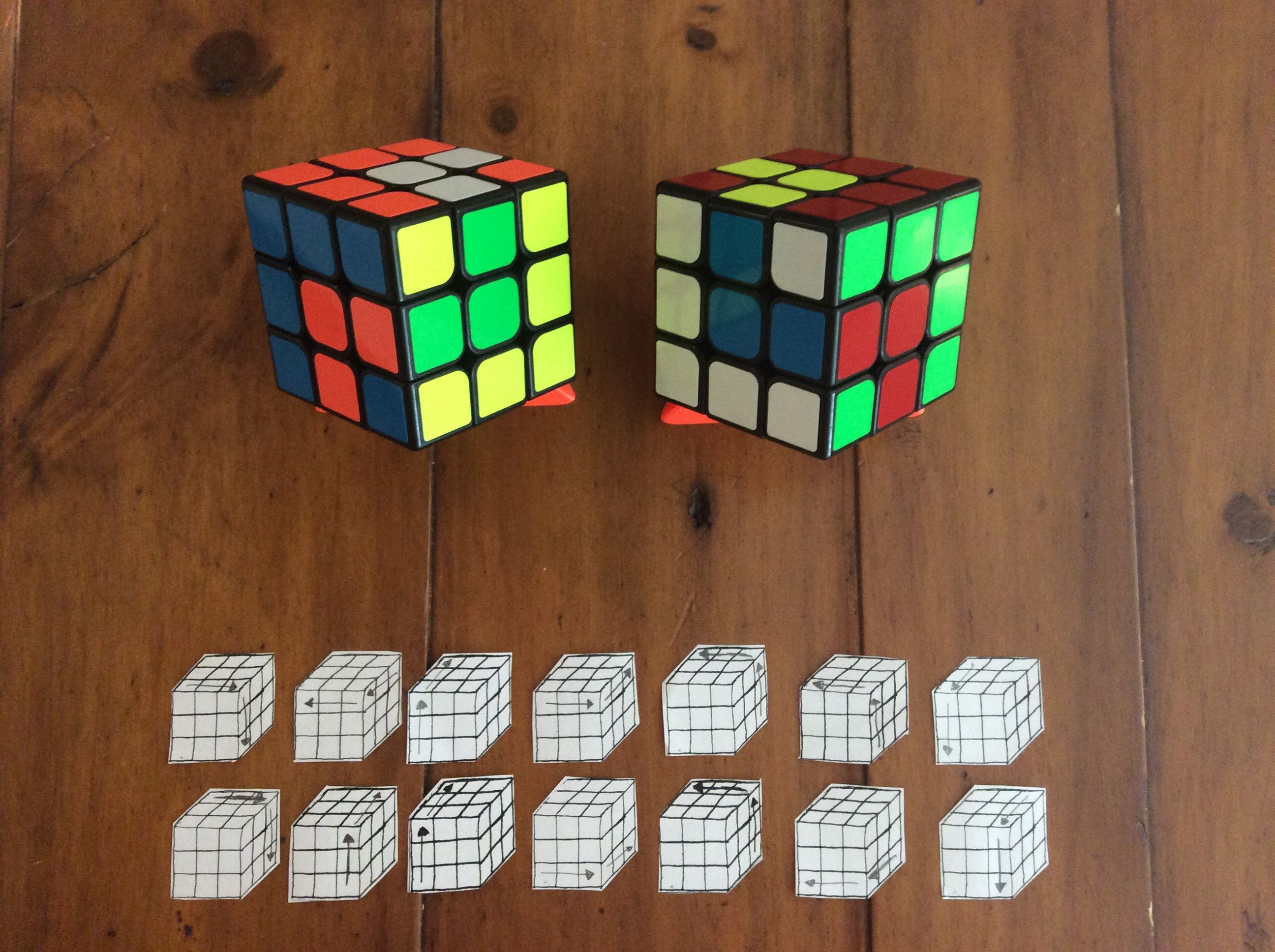 Обозначение сторон и язык вращений кубика Рубика 3х3. Международная система.