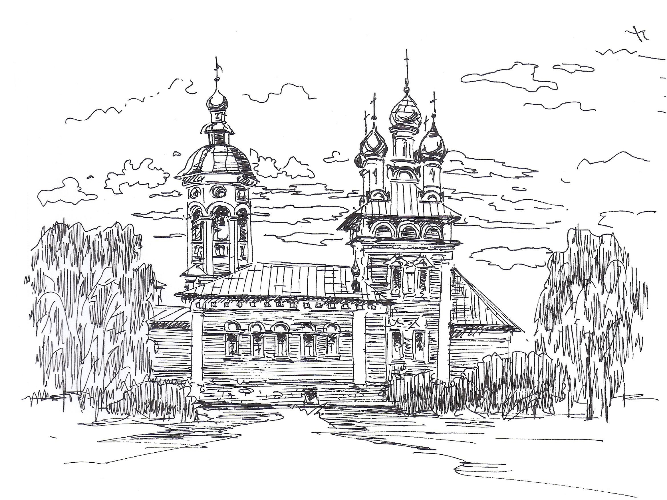 Набросок храма Сергиев Переяславль