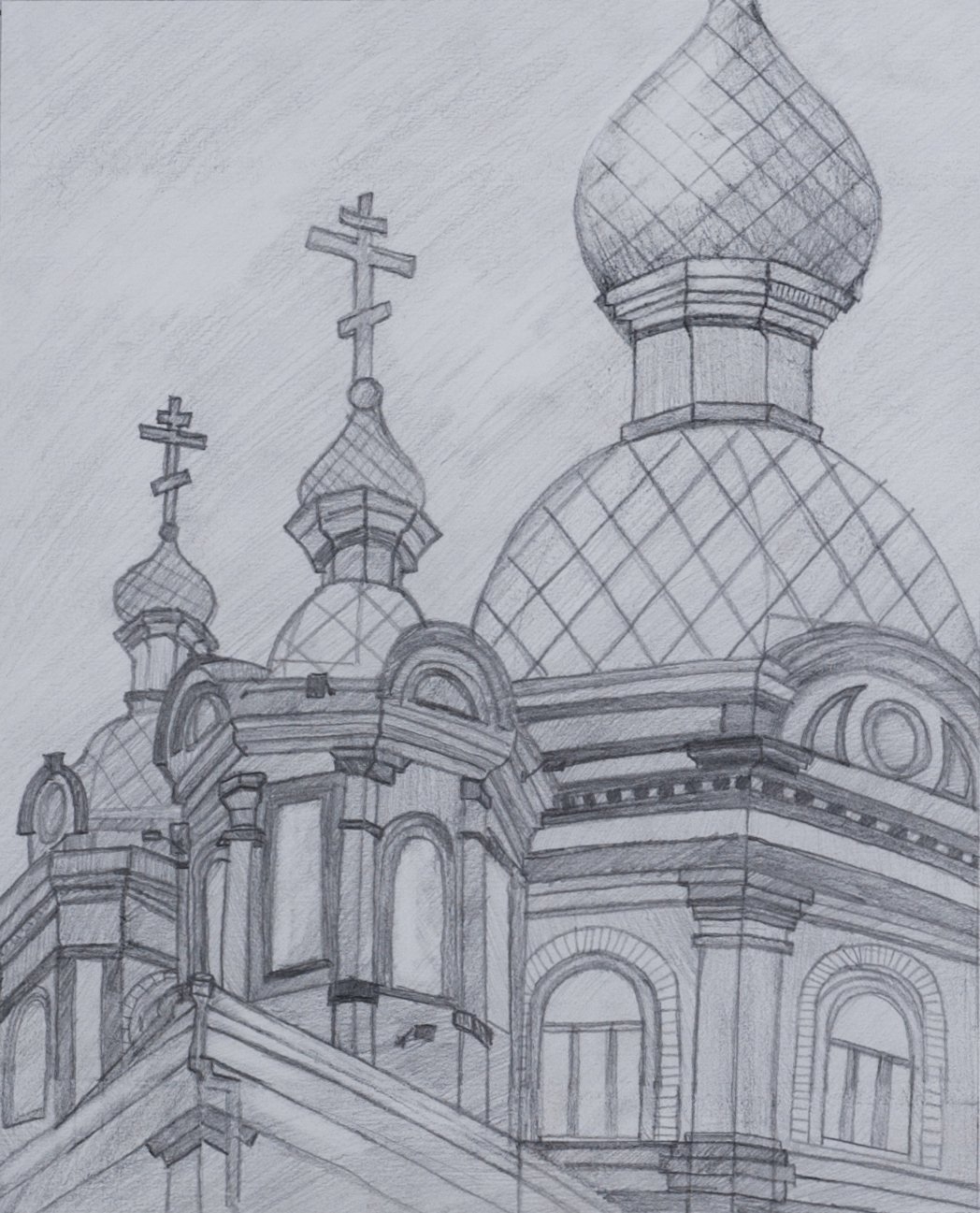 Церковь поэтапно. Храм Никольский набросок. Церковь карандашом. Зарисовка храма. Рисунок на тему архитектура.