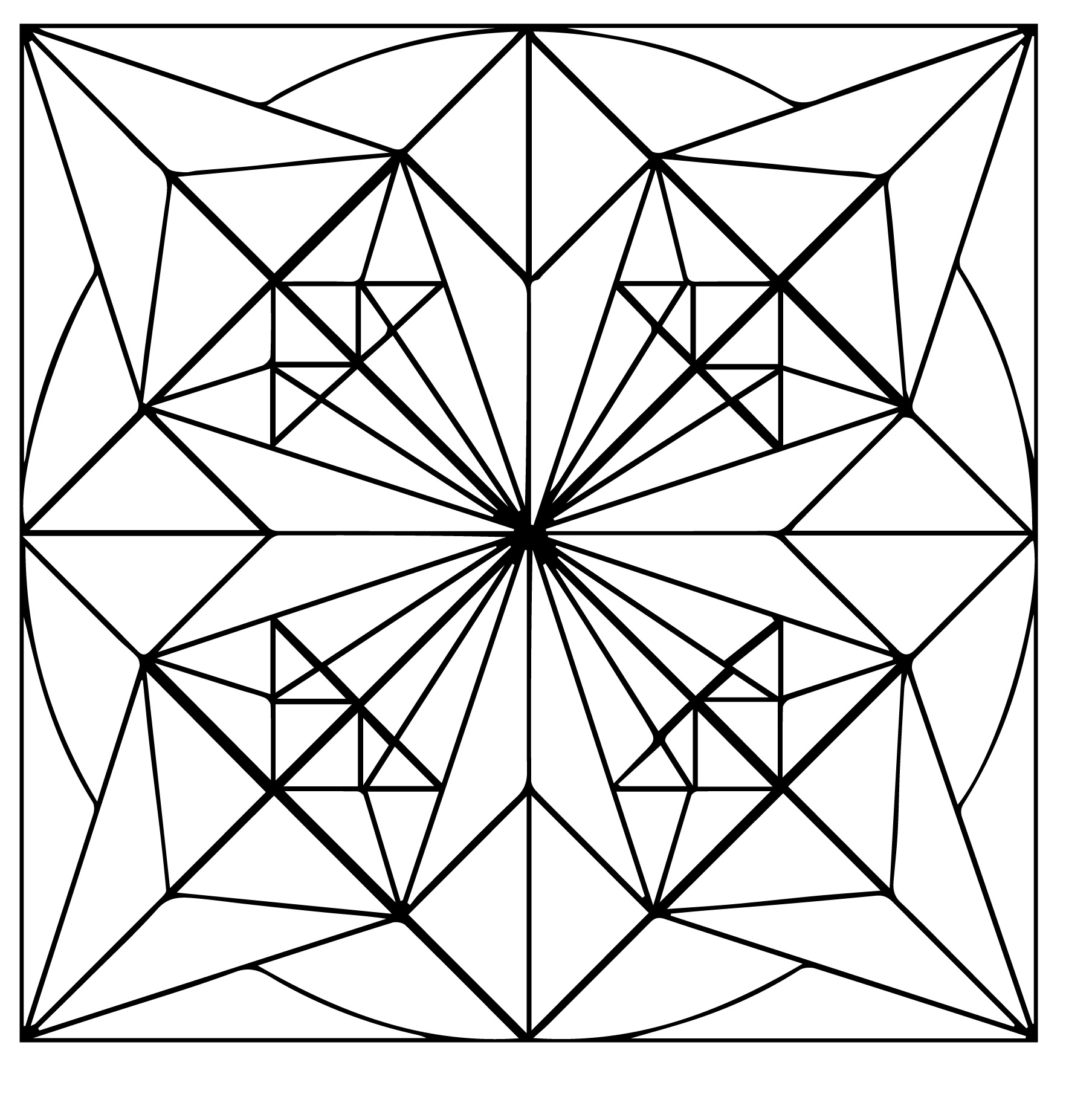Симметричный орнамент в квадрате