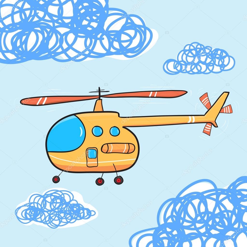 Вертолет МЧС рисунок