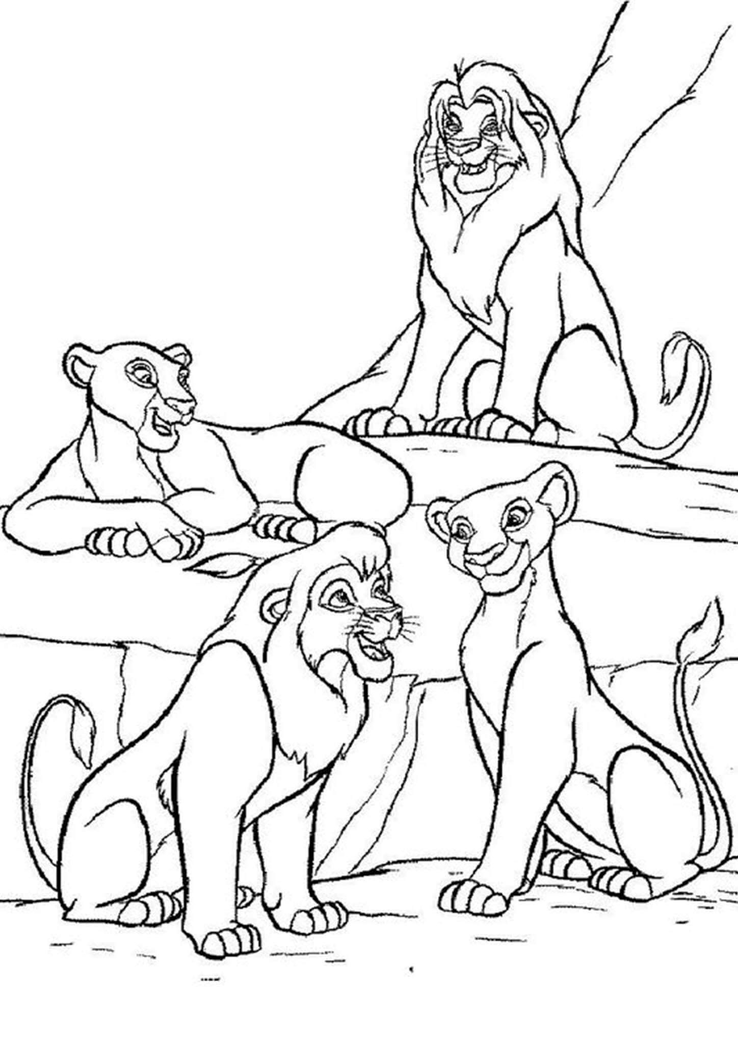 Раскраски из мультфильма Король лев (Lion King)