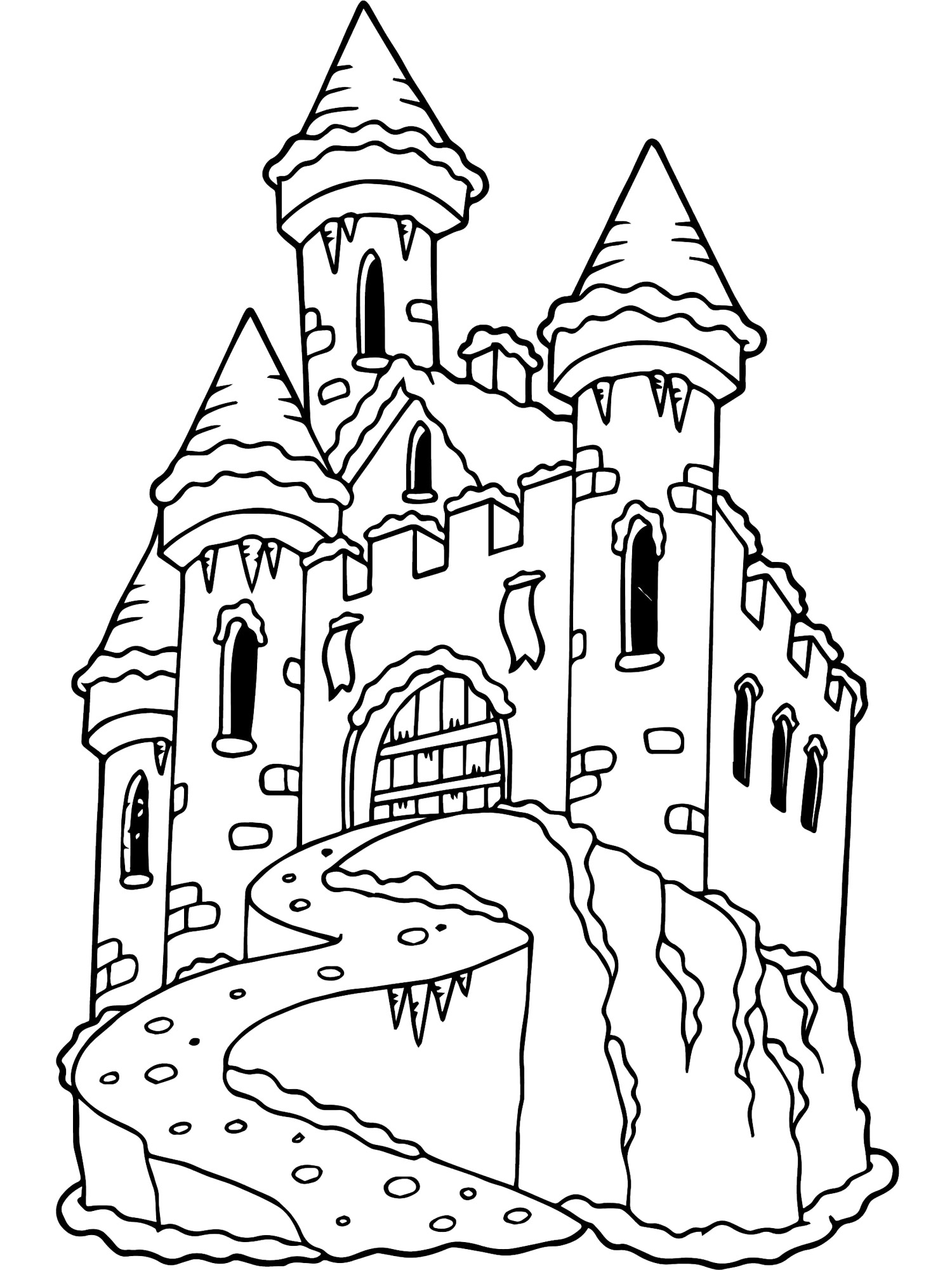 Раскраска восточный замок