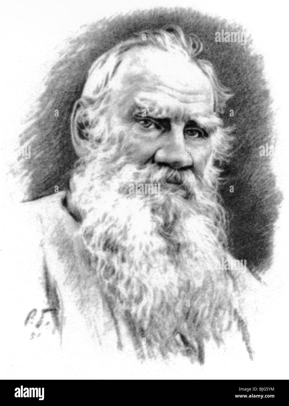 Портрет Льва Толстого в гравюре