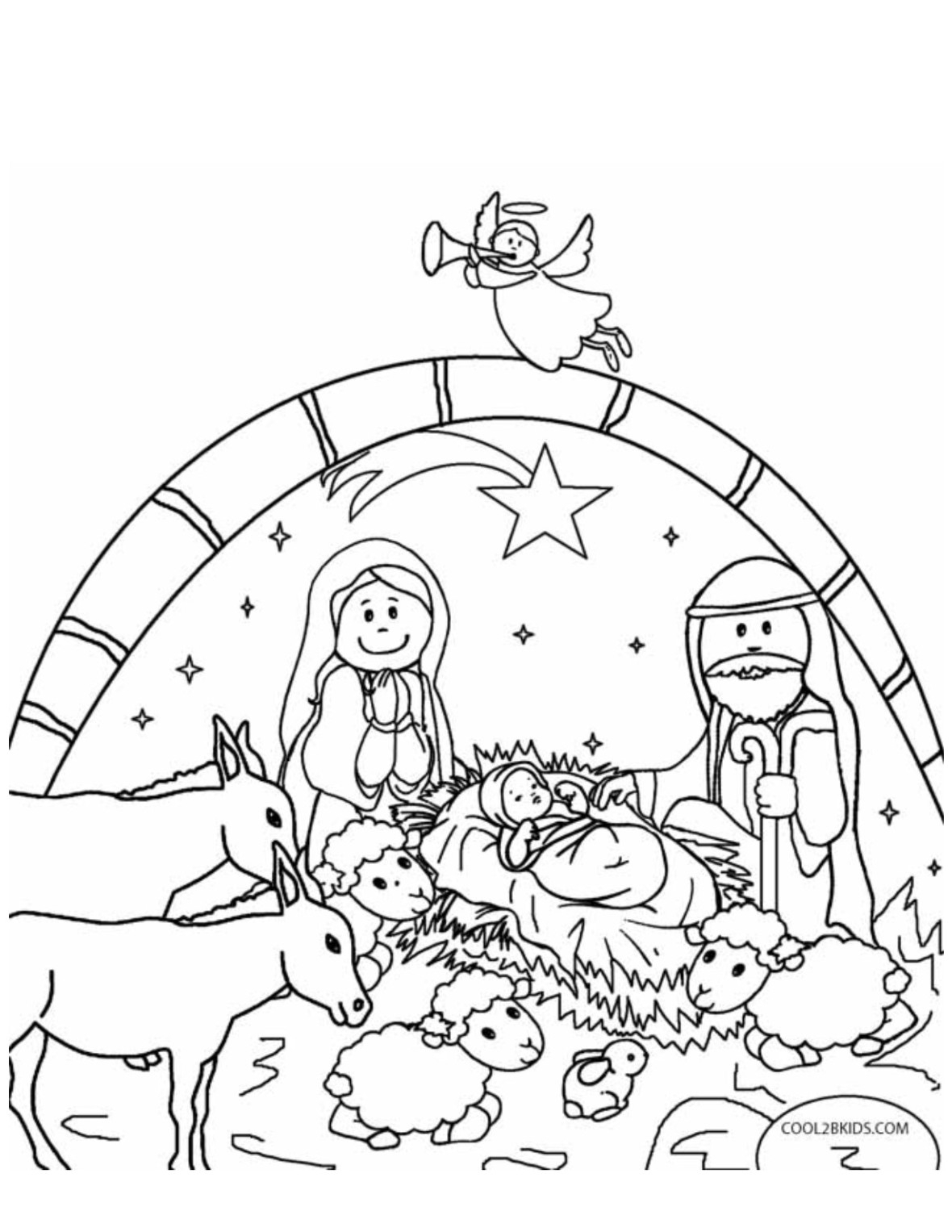 Раскраска на рождественскую тему для детей