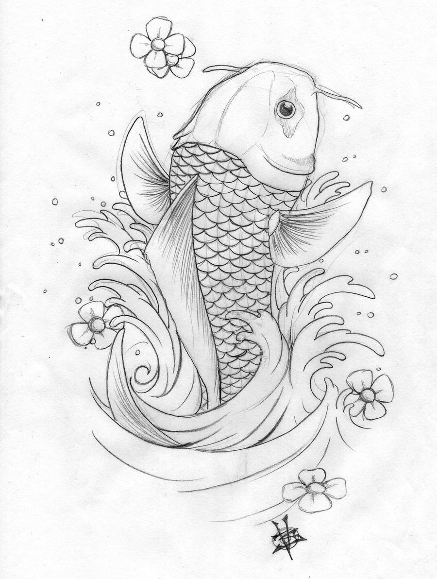 Рыбка карандашом интересный