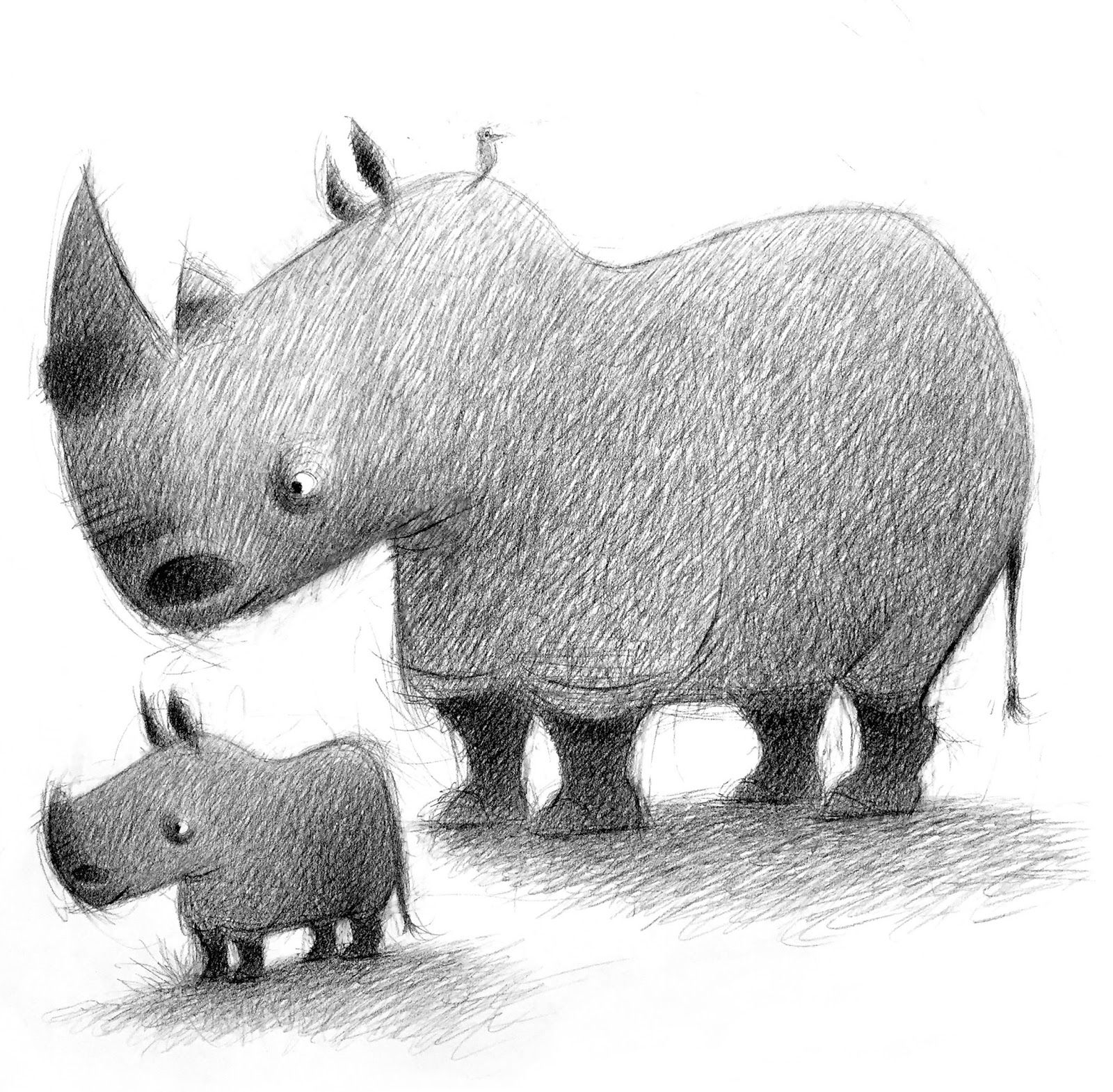 Красивый нарисованный носорог