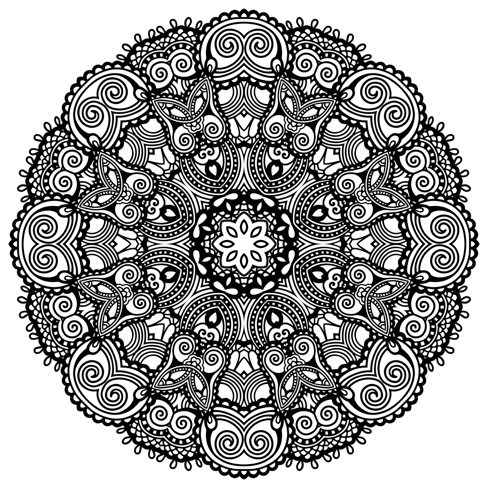 Patterns Black and White Round
