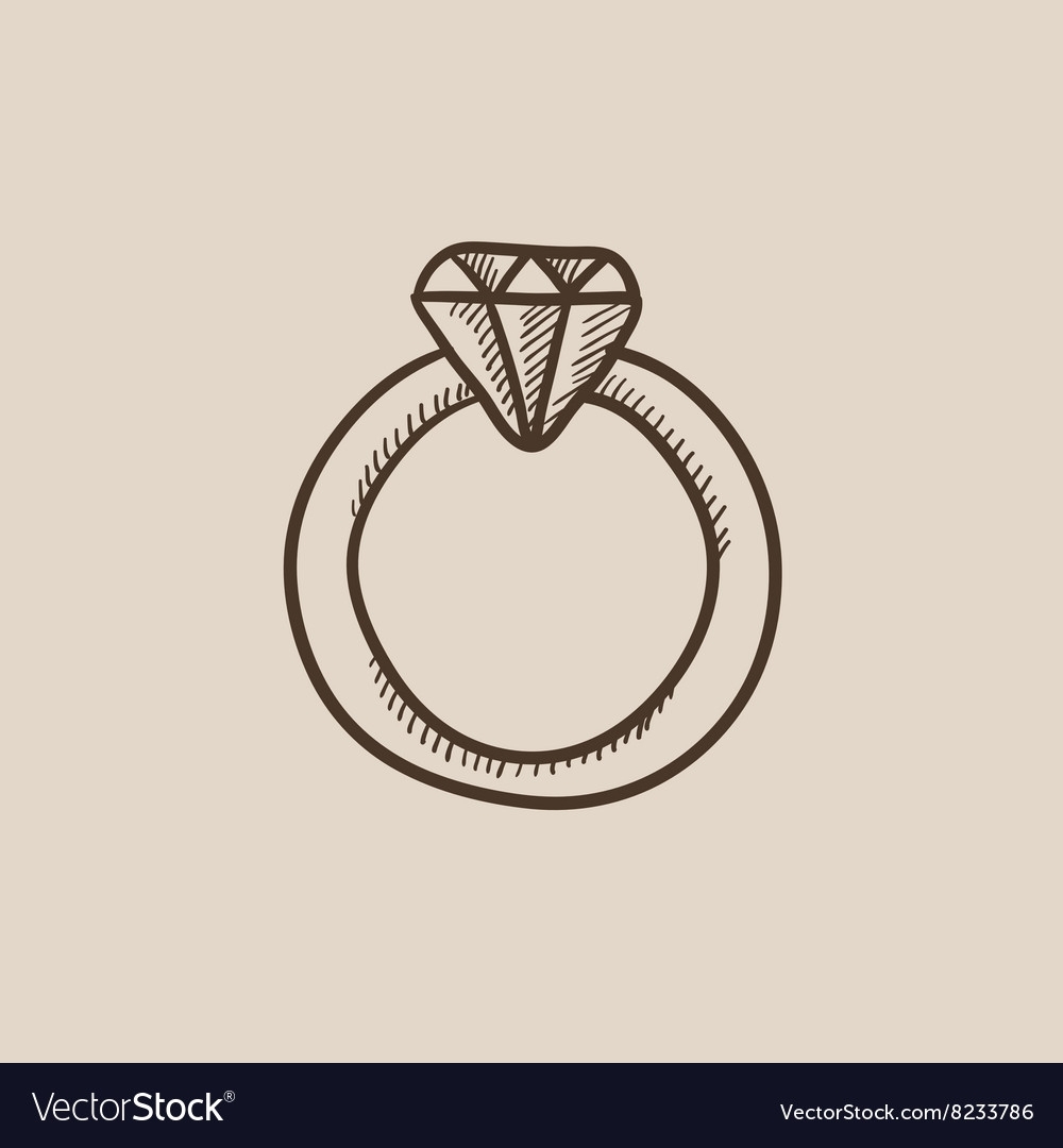 Кольцо с бриллиантом набросок эскиз