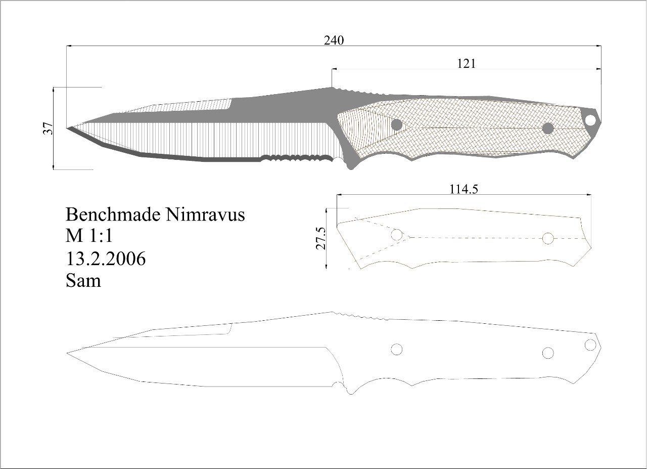 Эскизы ножей для самостоятельного изготовления с размерами в натуральную