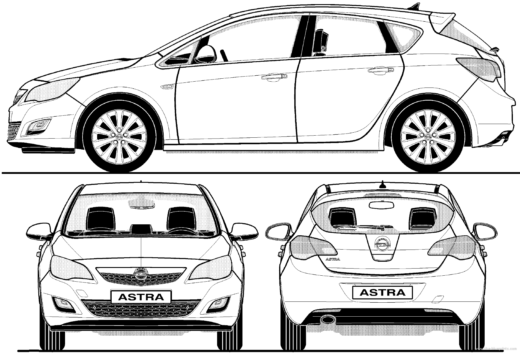 Opel Astra габариты