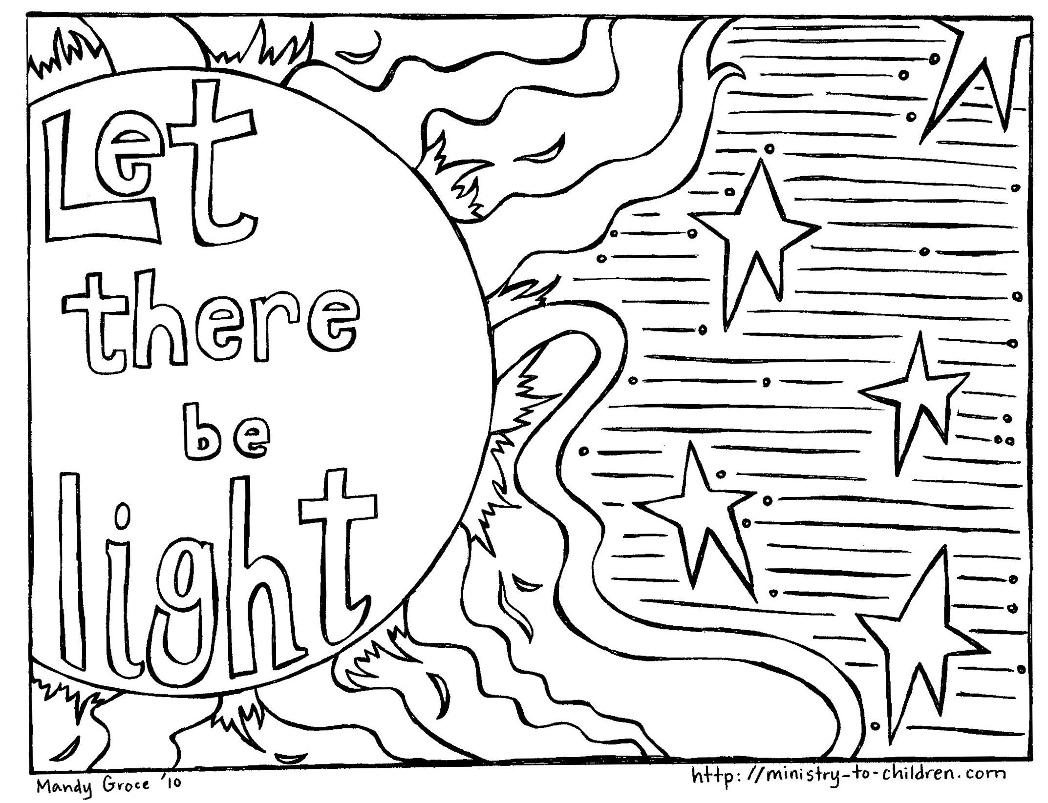 Bible Coloring Pages Moon and Stars