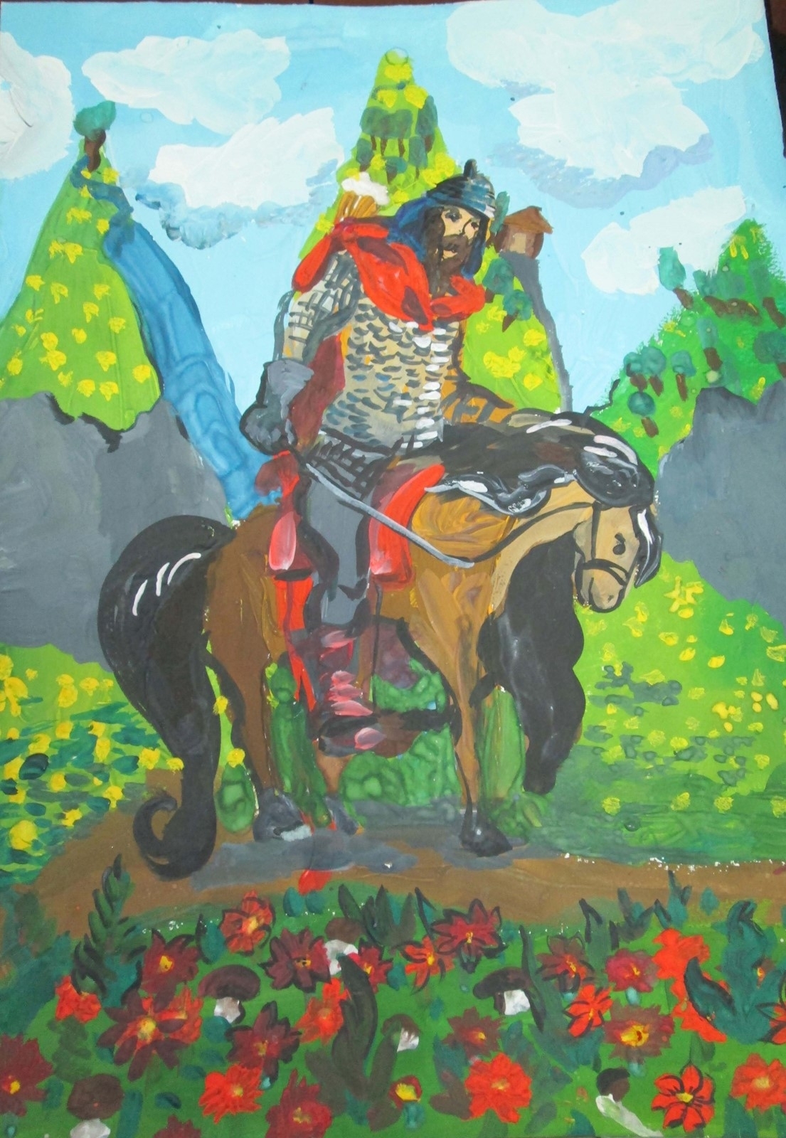 Портрет богатыря на коне
