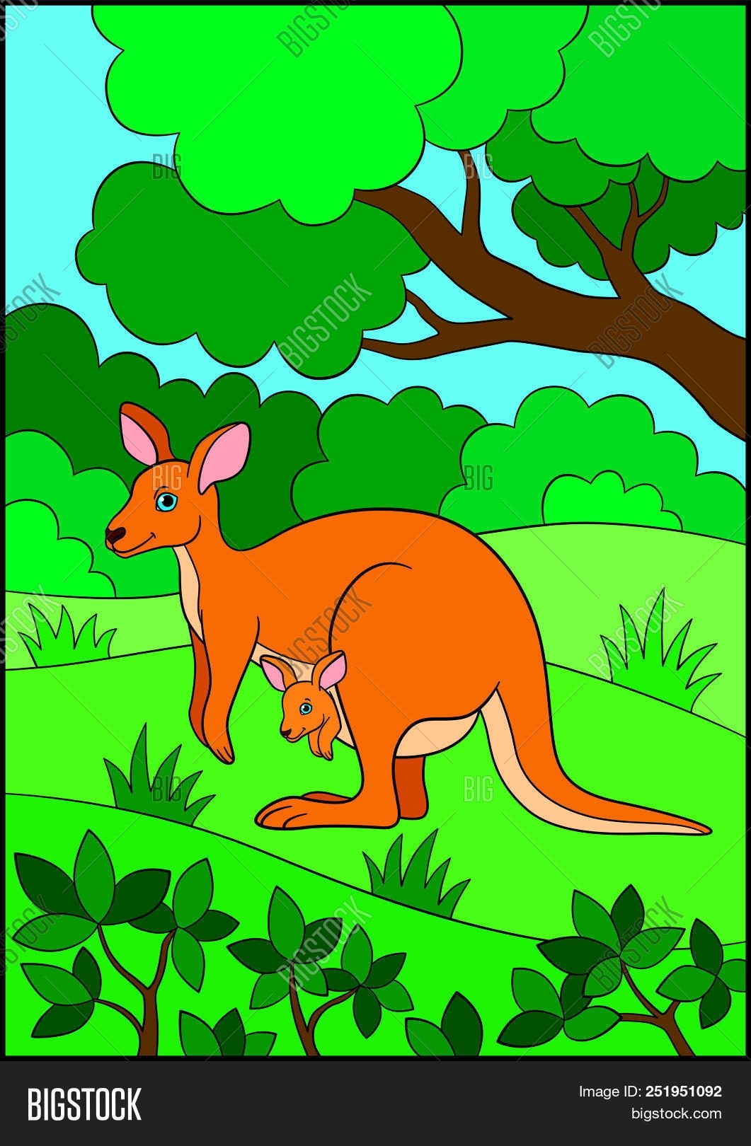 Нарисовать кенгуру ребенку