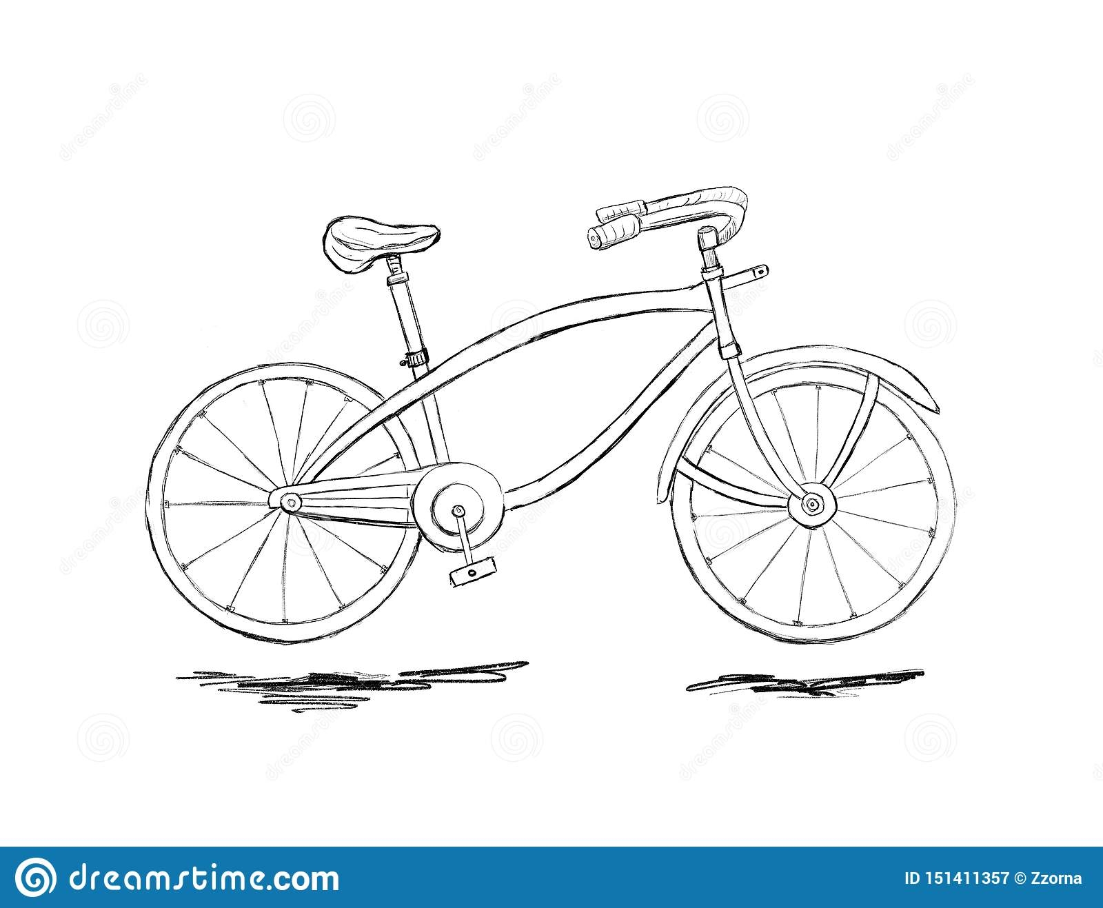Городской велосипед рисунок карандашом