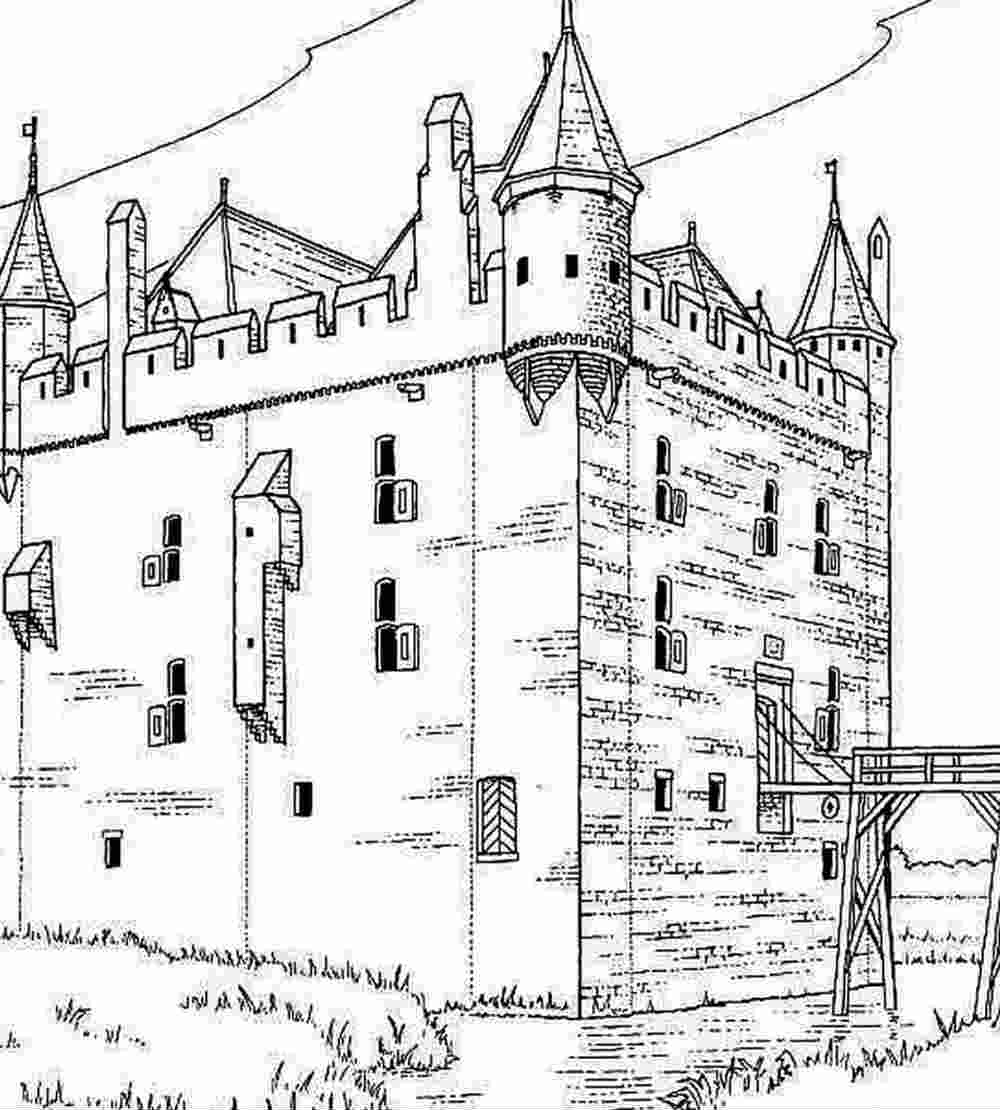 Рисунки замков в эскизах