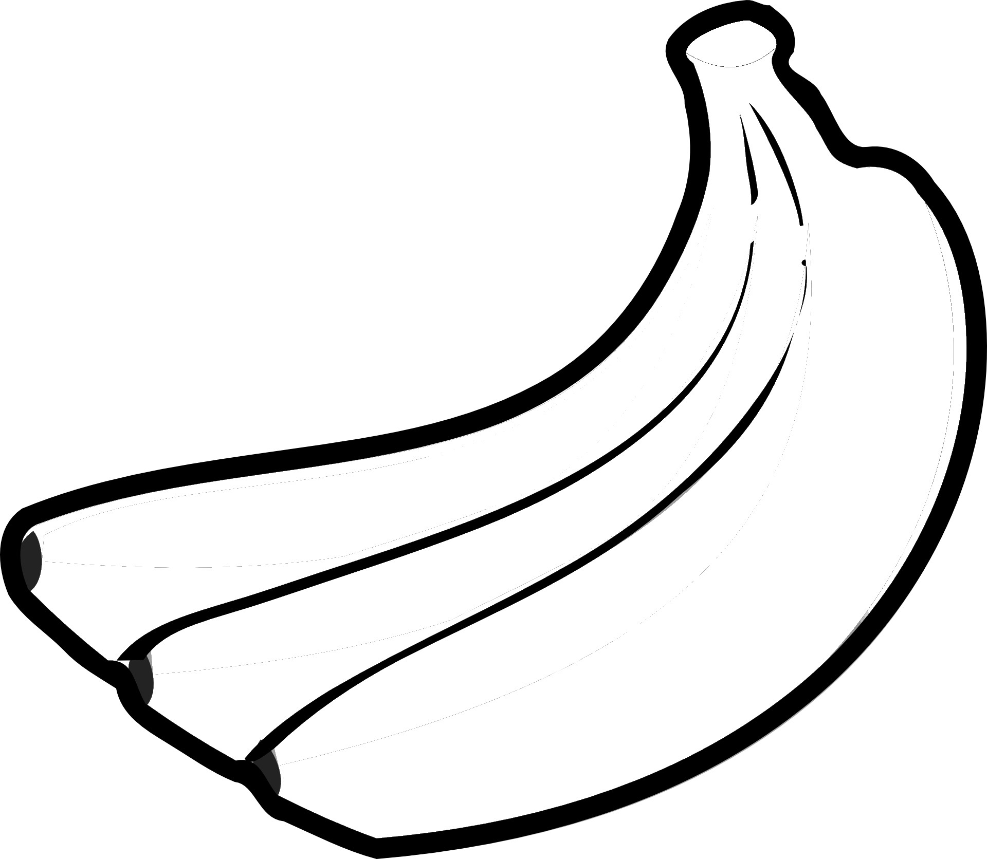 Раскраска банан для детей 3-4 лет