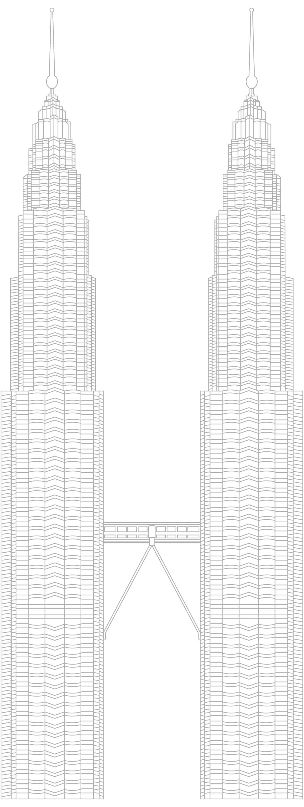 Куала Лумпур с башнями чертеж