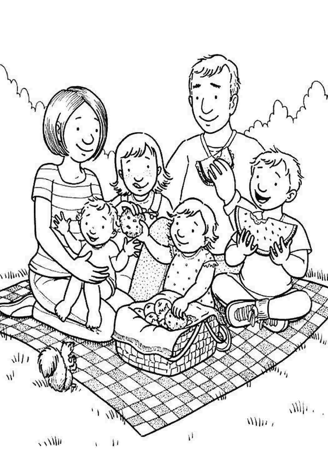 Раскраски семь, Раскраска Счастливая семья .