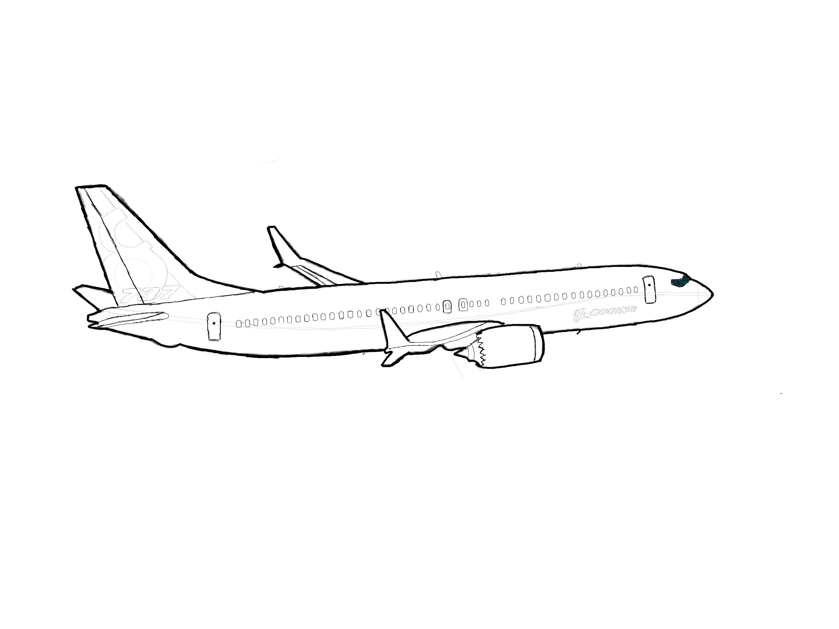 Как нарисовать самолет boeing 747