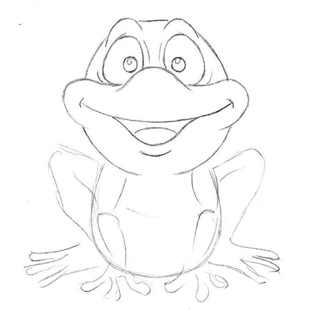 Рисунок лягушки карандашом для срисовки
