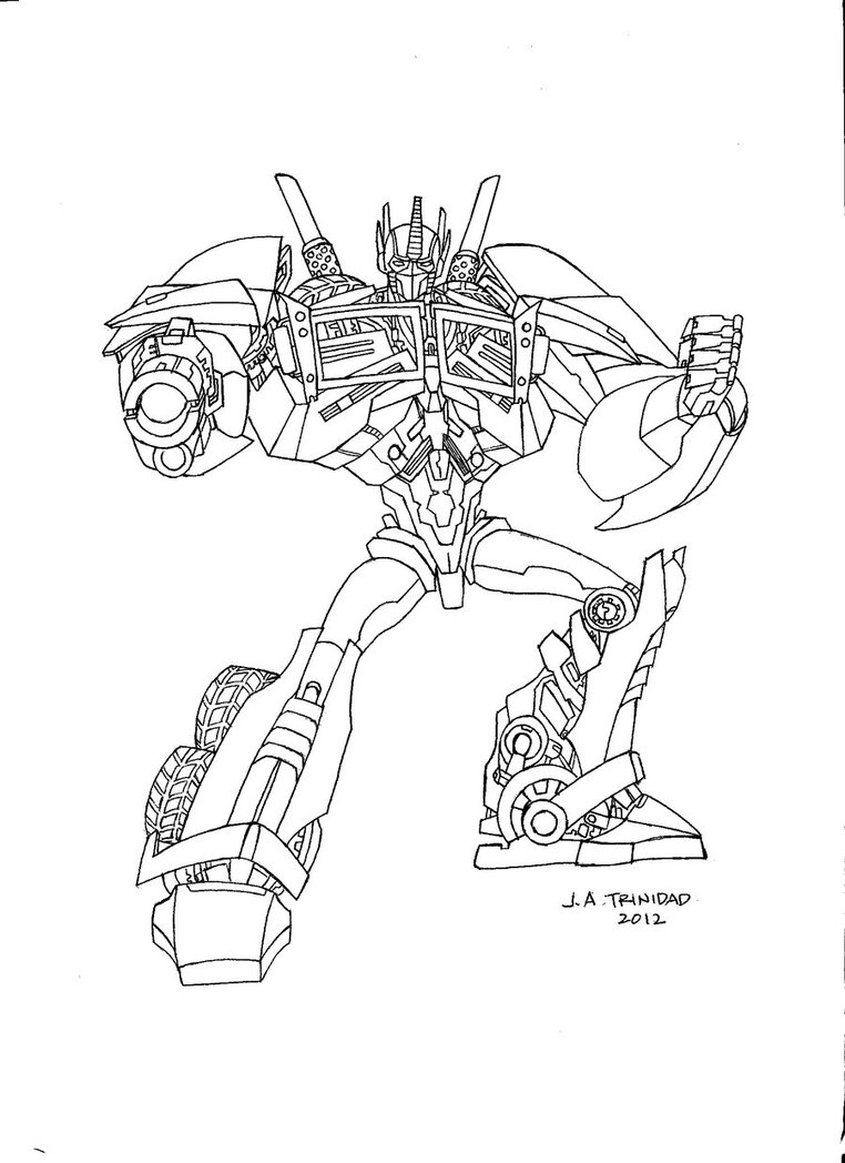 Оптимус прайм рисунок черно белый