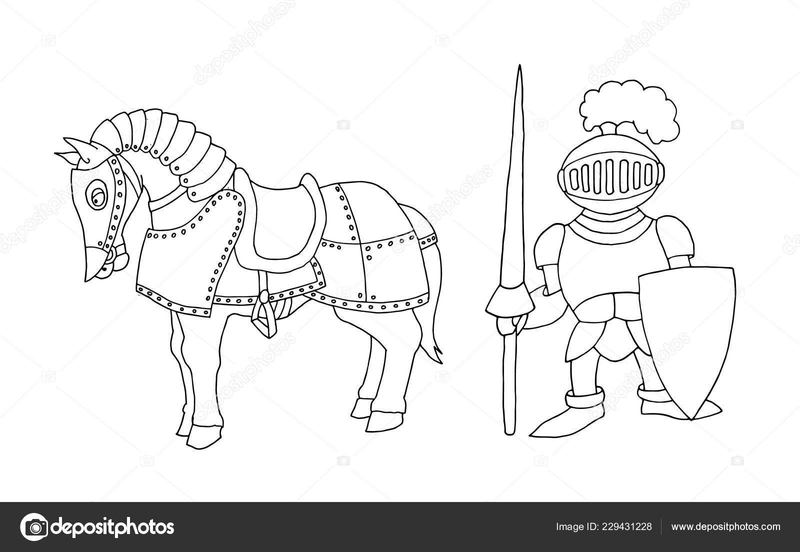 Трафарет рыцарь на коне