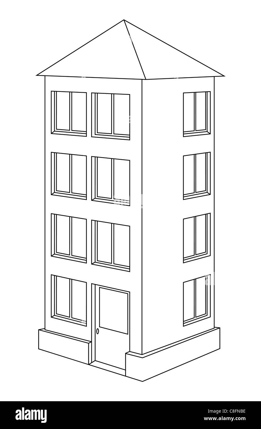 Многоэтажки дома для рисования