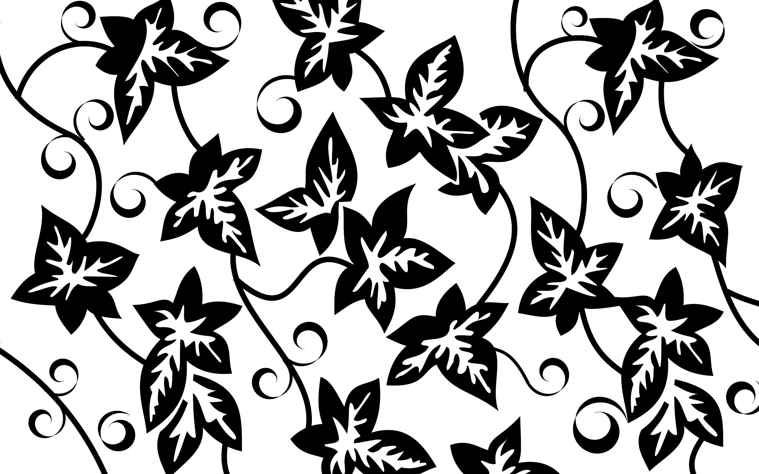 Растительный орнамент черно белый