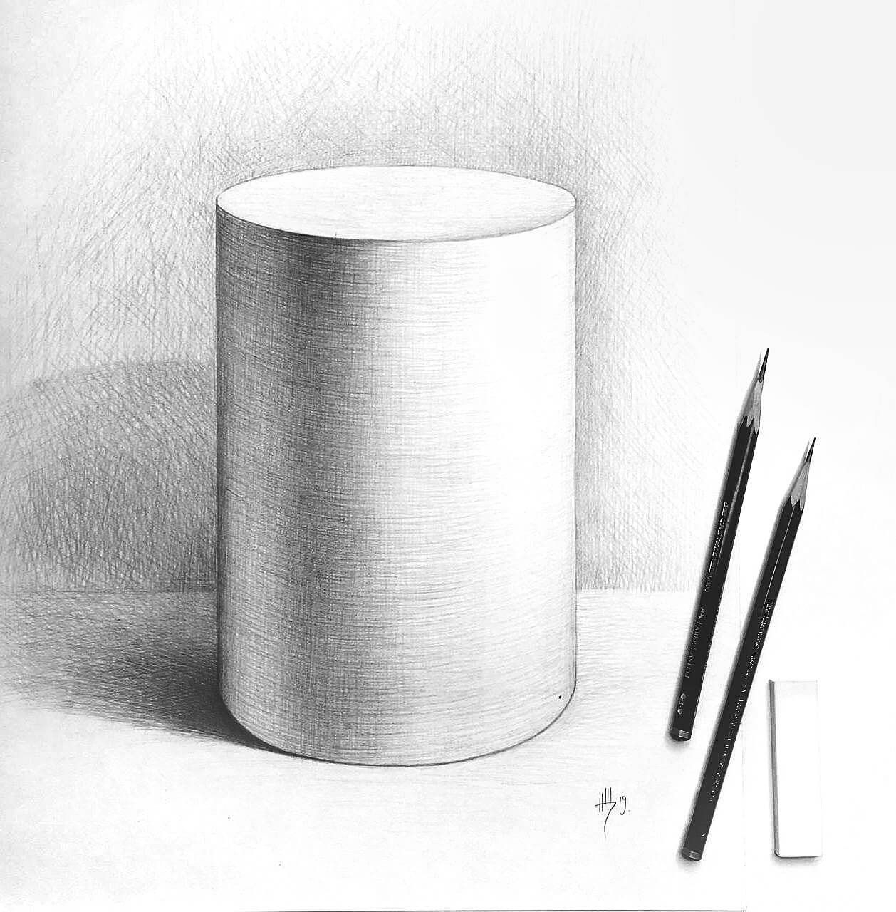 Цилиндр рисунок карандашом - 52 фото