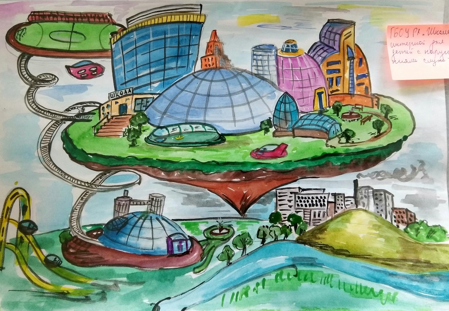 Город через времена и страны. Рисунок на тему будущее. Город будущего рисунок для детей. Школа будущего рисунок. Будущее России рисунок.