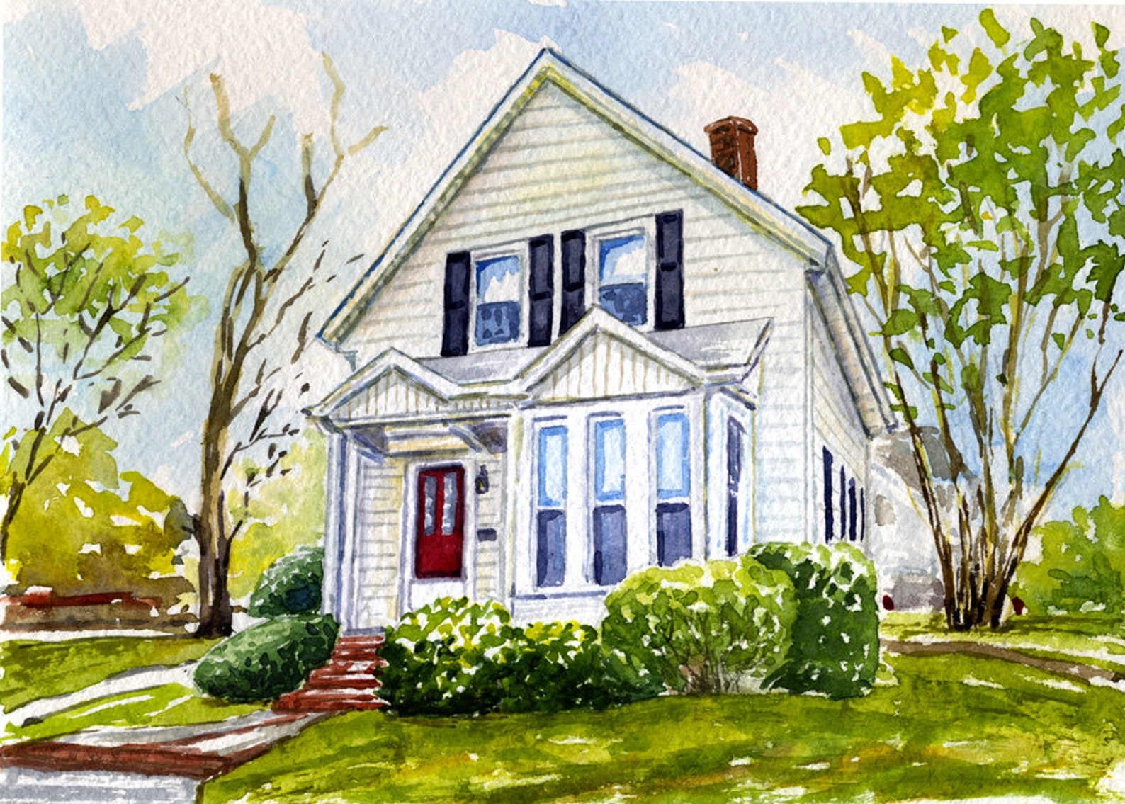 Мой дом мой образ жизни изо 7. Домик акварелью. Красивый дом рисунок. Дом мечты рисунок. Дом для рисования.