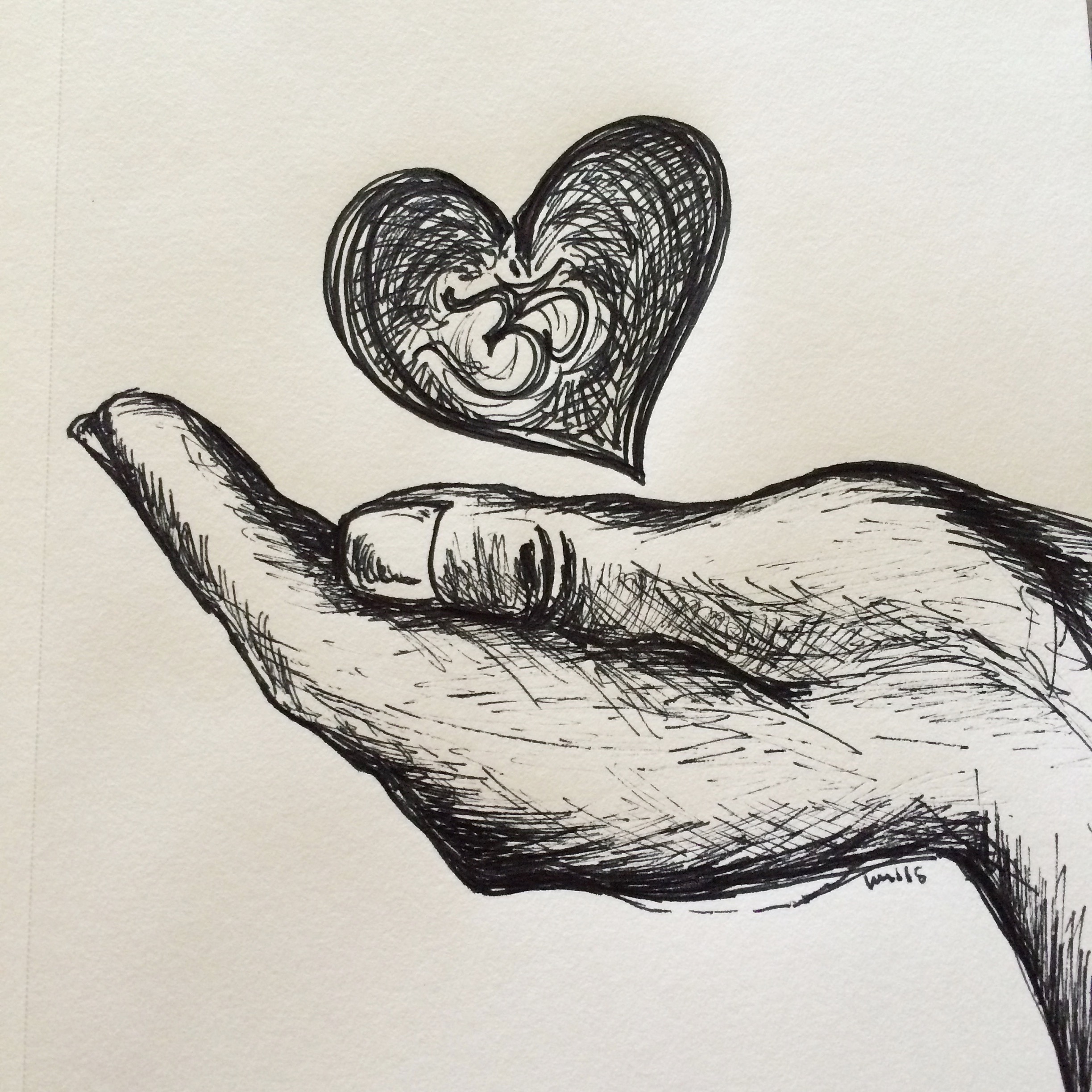 Рисунки для срисовки сердце в руке