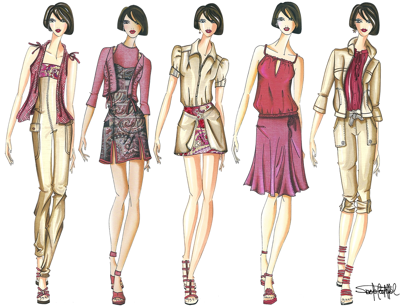 Эскизы моделей современной одежды