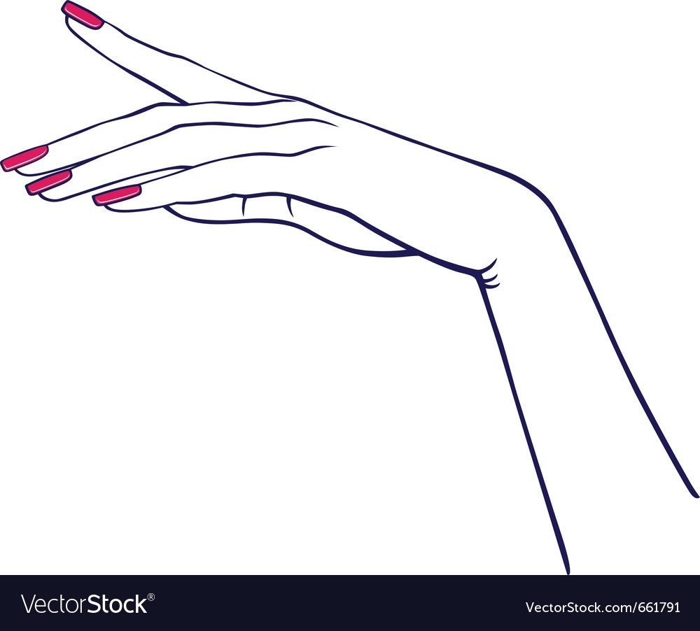 Силуэт женской руки с маникюром
