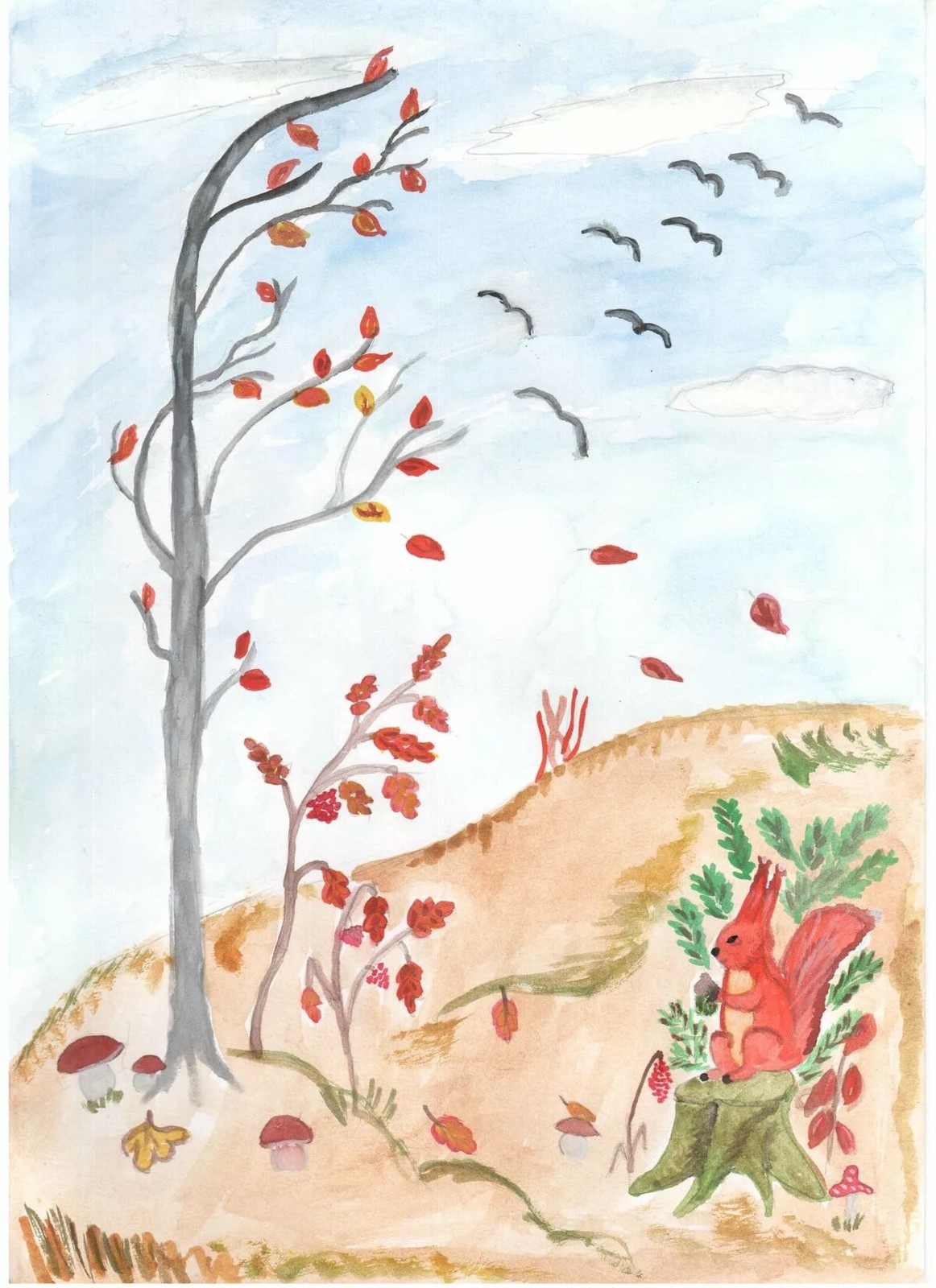 Детские рисунки на тему осень