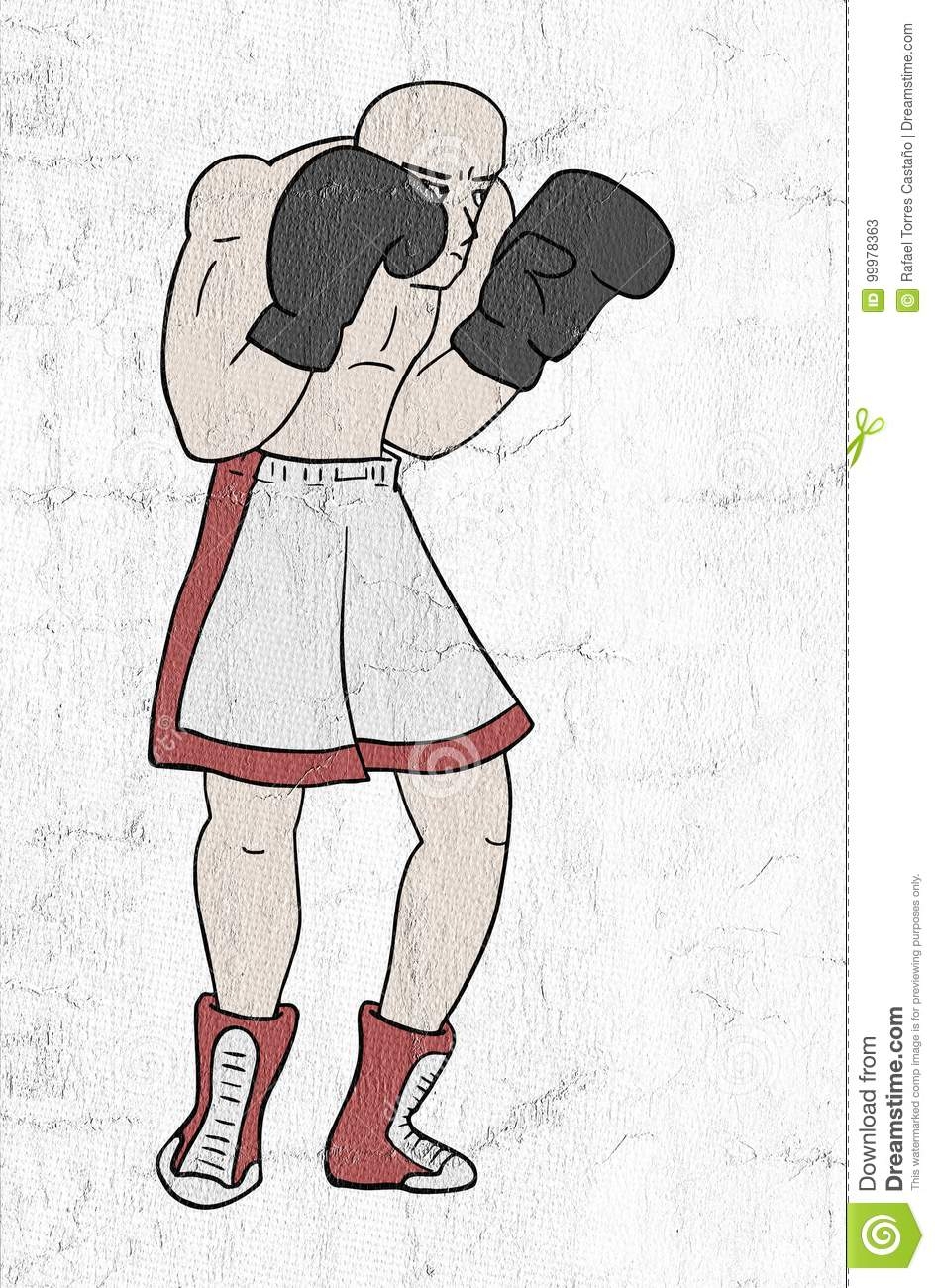 Прикольные рисунки про боксера человек