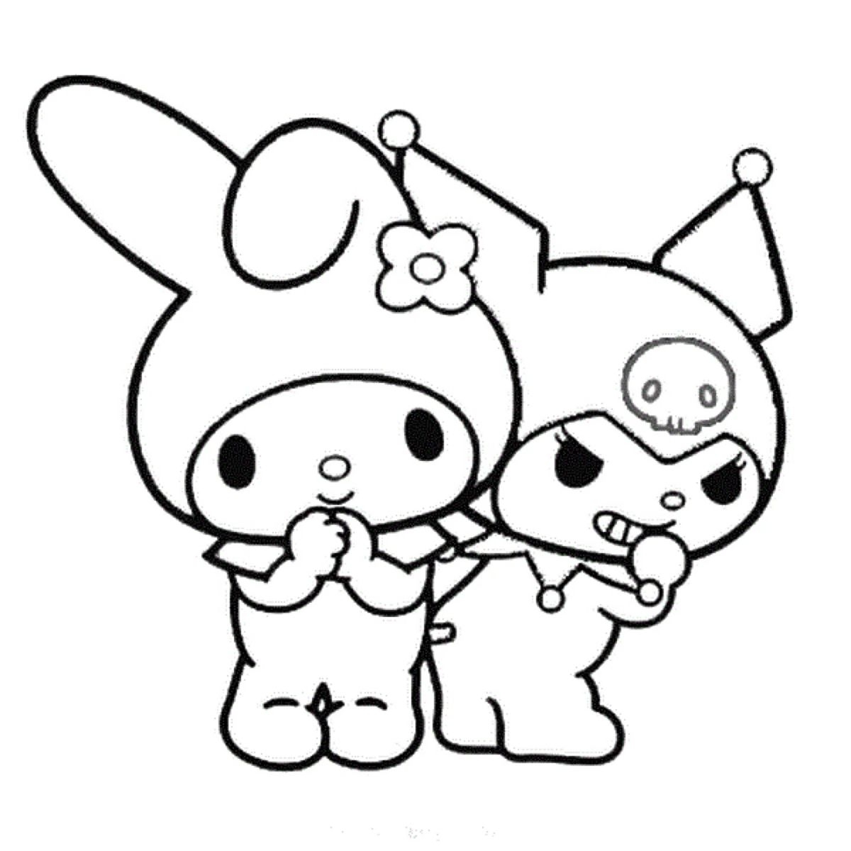 My Melody Kuromi раскраска