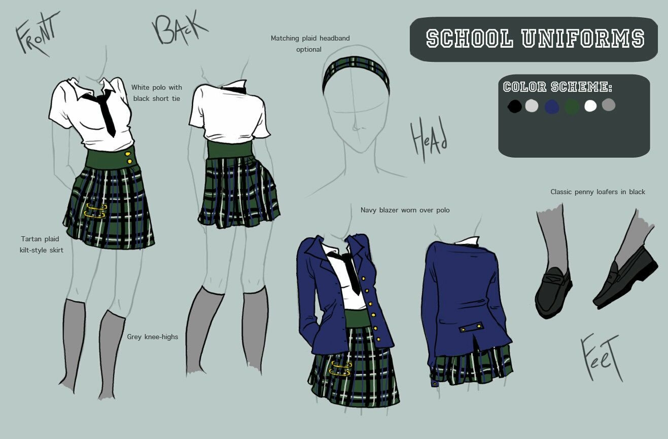 Референсы одежды для девушек Школьная форма