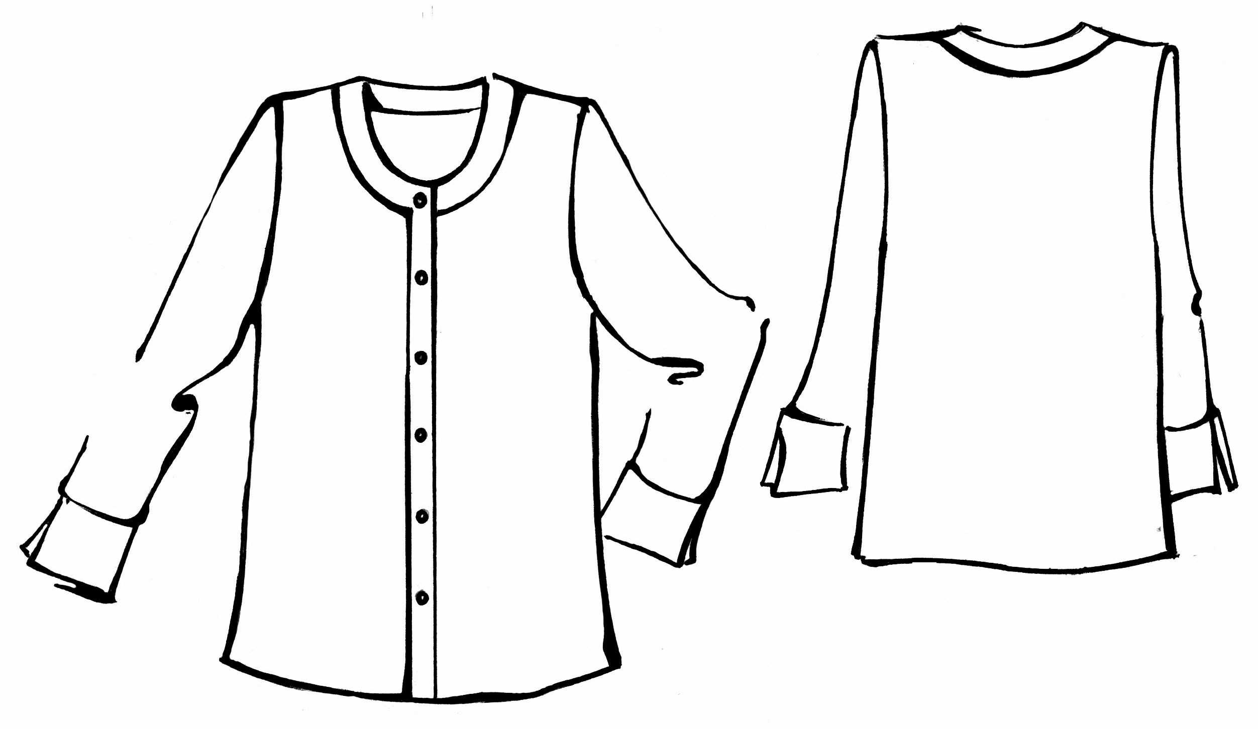Схематическая эскиз женской блузки