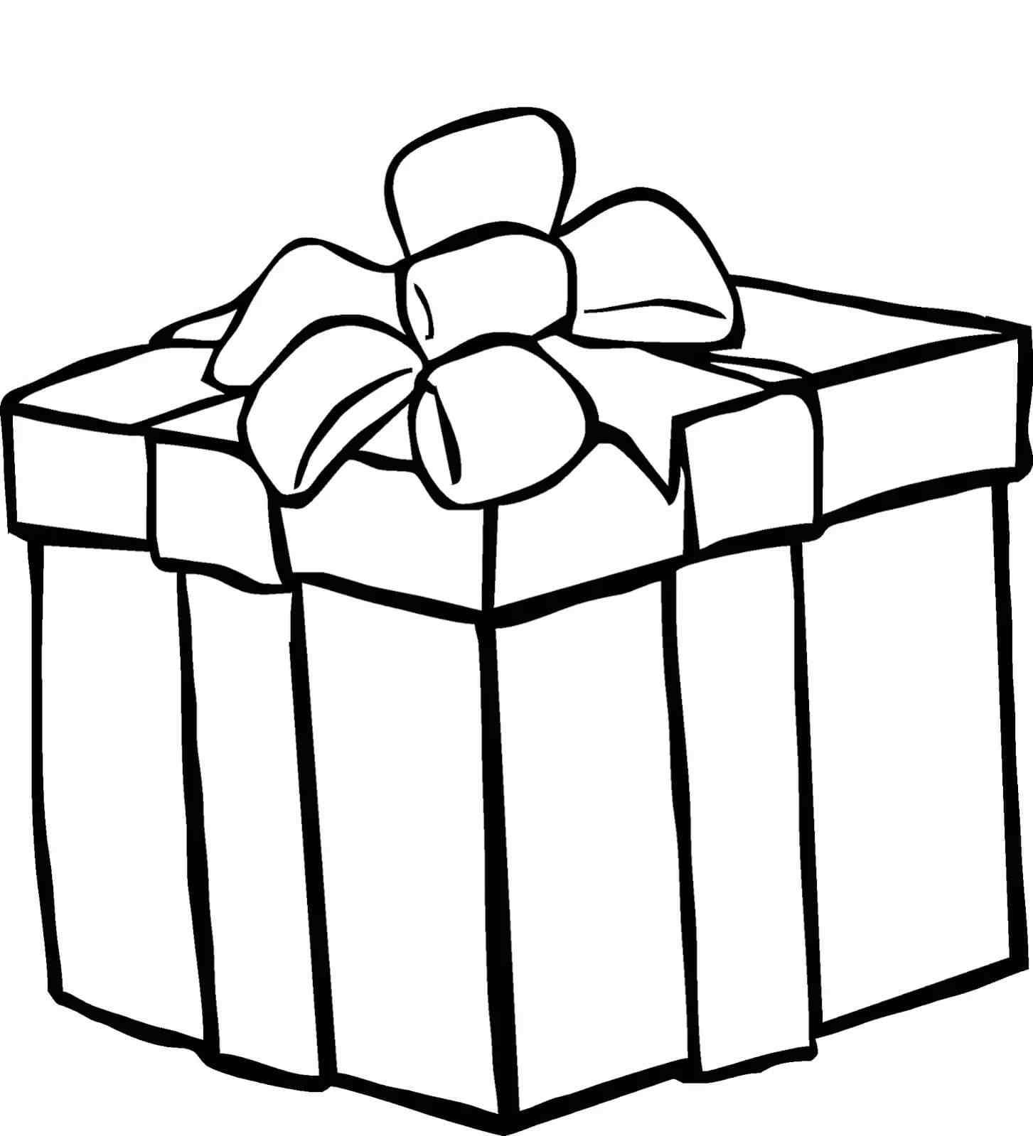 Раскраска подарок коробка с бантом распечатать