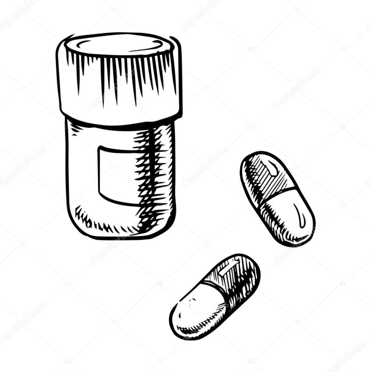 Как нарисовать таблетки и лекарства