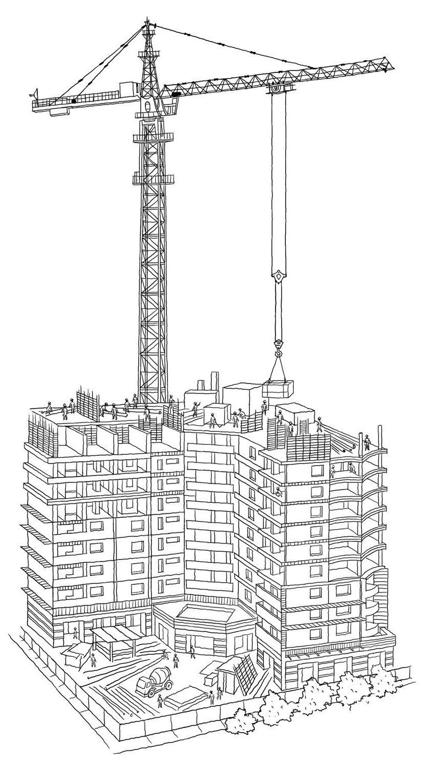 Башенный кран раскраска - 45 фото