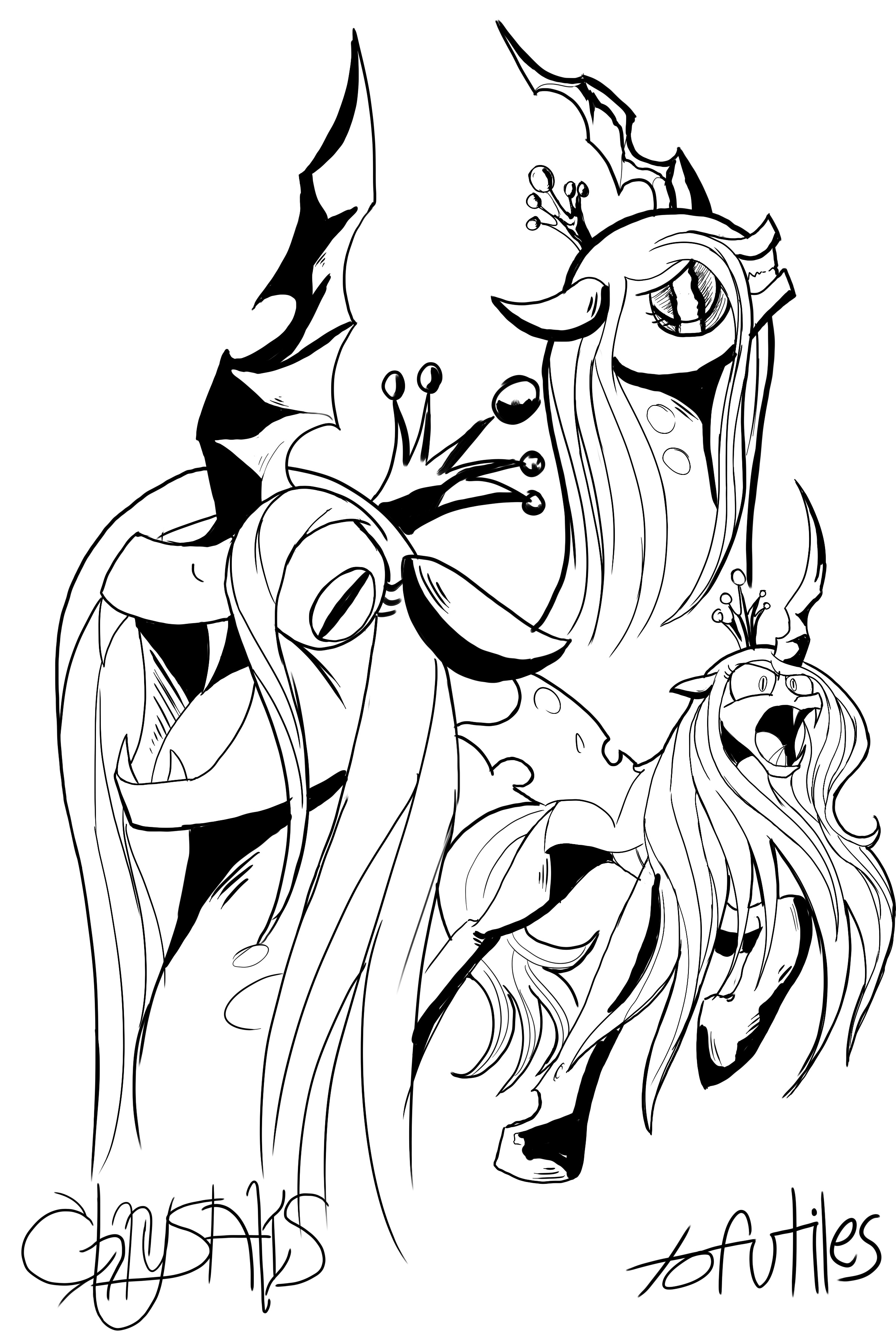 Раскраска Мой маленький пони: Королева Кризалис - Раскраски для печати бесплатно